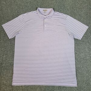 Peter Millar Summer Comfort Mens Golf Polo Shirt Size 2XL Purple Black Stripe